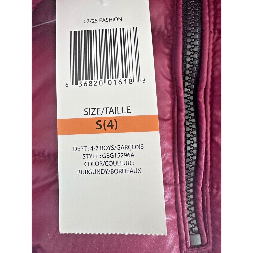 Guess Kids Toddlers Boys Puffer Hooded Jacket Trendy Holidays Red Burgundy S(4) - Picture 8 of 12
